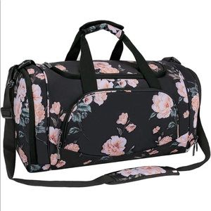 MOSISO Sports Duffel Peony Gym Bag with Shoe Compartment. Like new